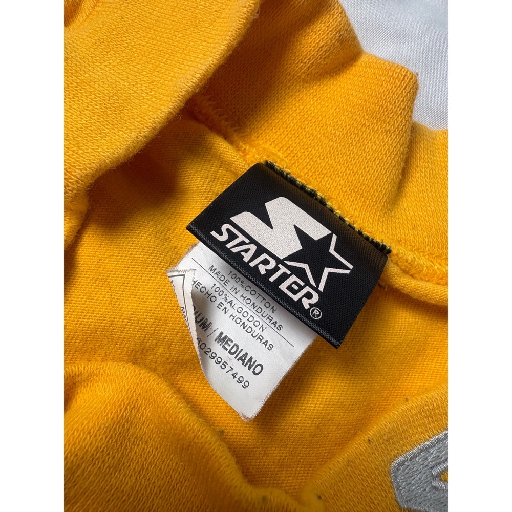 Starter Long Sleeve T-Shirt Mens Medium Yellow Excellent Embroidered Logo Cotton - Picture 4 of 11